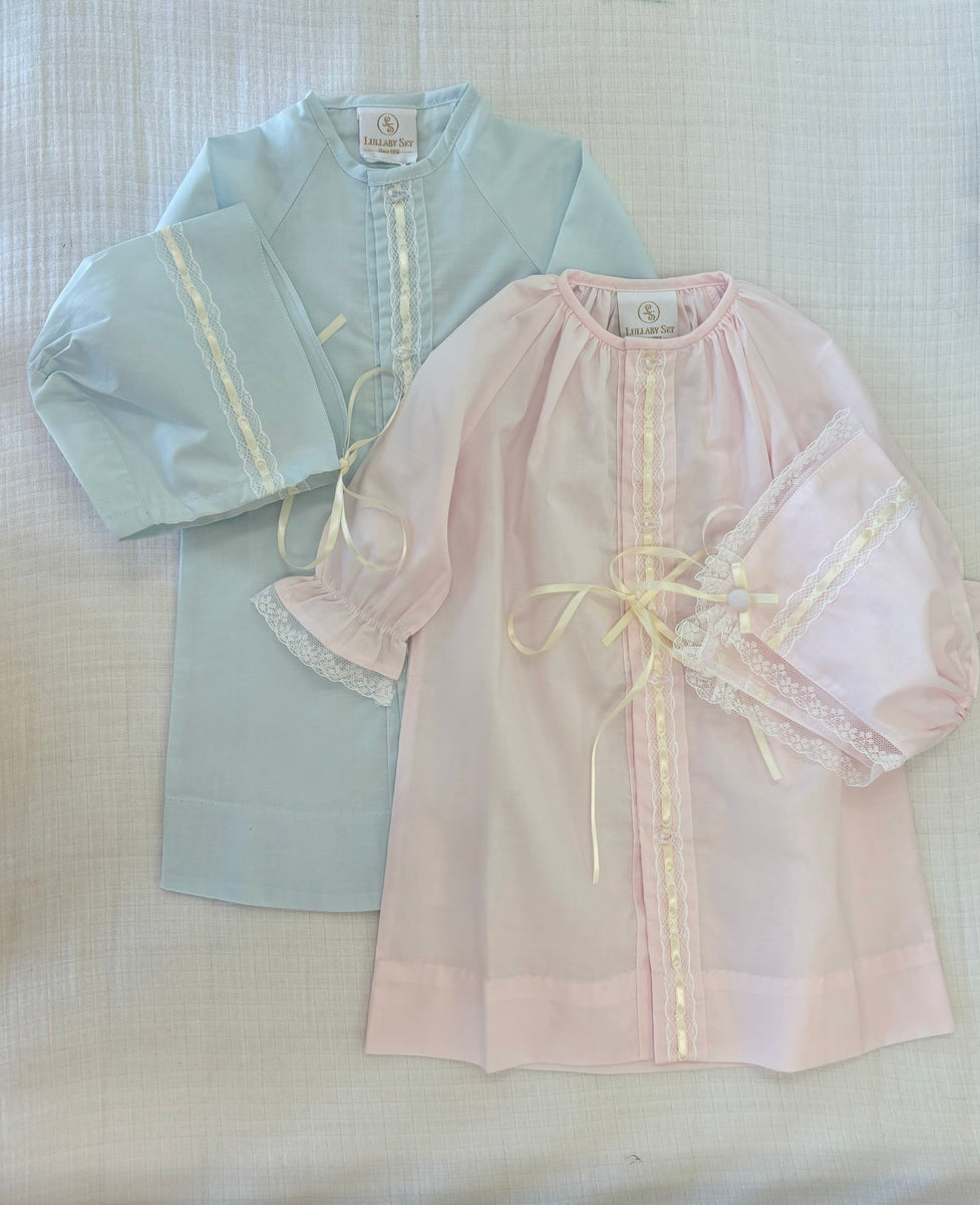 Lullaby Set 1956 Daygown, Blessings White, Pink Batiste