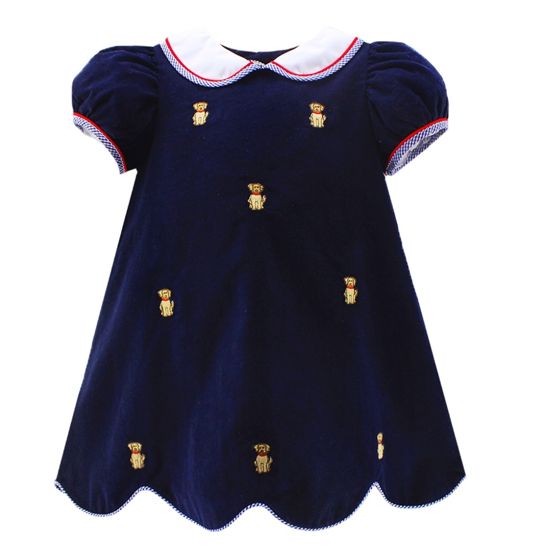 LABRADOR KENDALL DRESS IN NAVY CORD | ZUCCINI – Lullaby Baby And Child