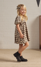 Load image into Gallery viewer, RYLEE &amp; CRU CHARCOAL CHECK  DRESS  | SALE |  6/7 Y