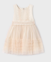 Load image into Gallery viewer, ABEL &amp; LULA BABY GIRL PLEATED RUFFLE DRESS NATURAL