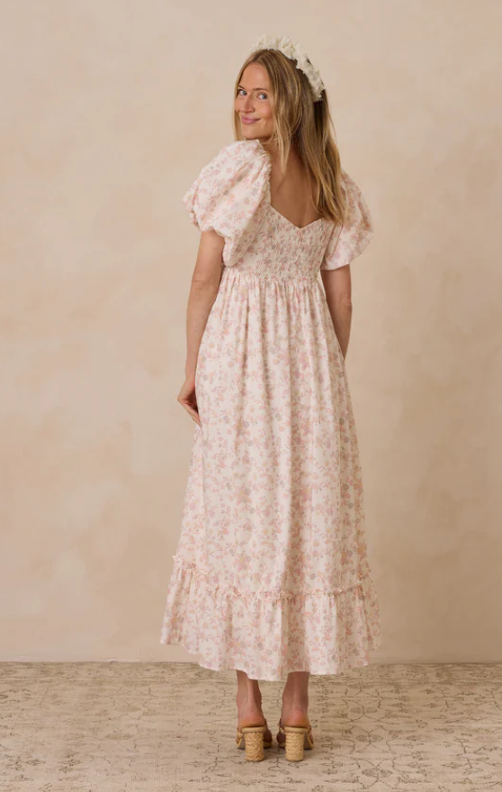 open lace back dress Pastel Pink Mini Dress | Floral V-Neck