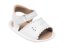 Load image into Gallery viewer, BABY LEATHER SANDAL WITH SCALLOP  WHITE | ELEPHANTITO