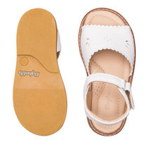 Load image into Gallery viewer, CLASSIC SANDAL WITH SCALLOP WHITE IN TODDLER SIZES | ELEPHANTITO