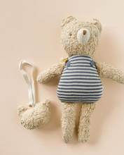 Load image into Gallery viewer, BEAR SHERPA PLUSH BABY PACIFIER BINKY HOLDER               THE BLUEBERRY HILL