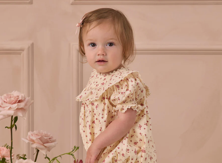 極美品 タグ付 NORA FLOWER EMBROIDERY ROMPERS NORALEE ROMPER RED FLORAL NL099 – Lullaby Baby And Child