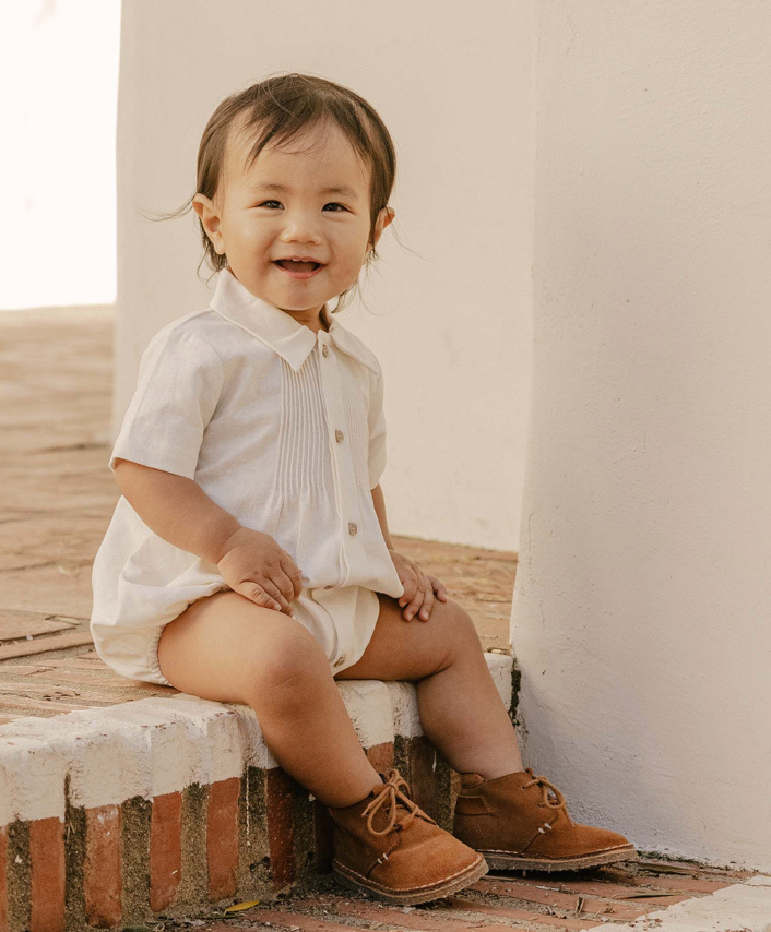 HENRY ROMPER IN IVORY | NORALEE