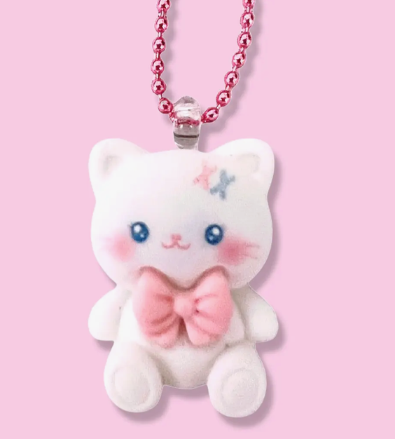 Handmade Hello Kitty Necklace Sanrio New Nickel-free Pink Red White Cat Cute