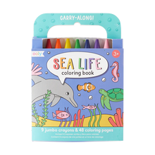 Load image into Gallery viewer, CARRY ALONG COLORING BOOK AND CRAYONS SET | SEA LIFE