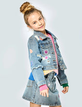 Load image into Gallery viewer, VINTAGE DENIM JACKET WITH SEQUIN PATCHES by HANNA        NEW ARRIVALS