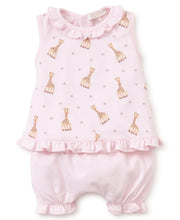 Load image into Gallery viewer, SOPHIE LA GIRAFE PINK PRINT SUNSUIT