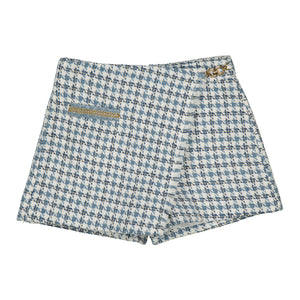 ABEL & LULA HOUNDSTOOTH SKORT CERULEAN | 5711