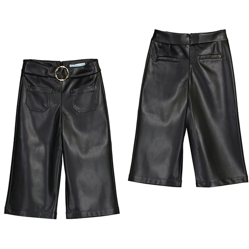 ABEL & LULA FAUX LEATHER BLACK PANT | 5716