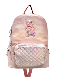 BARI LYNN CONFETTI  BEAR  BACKPACK | IRIDISCENT PINK