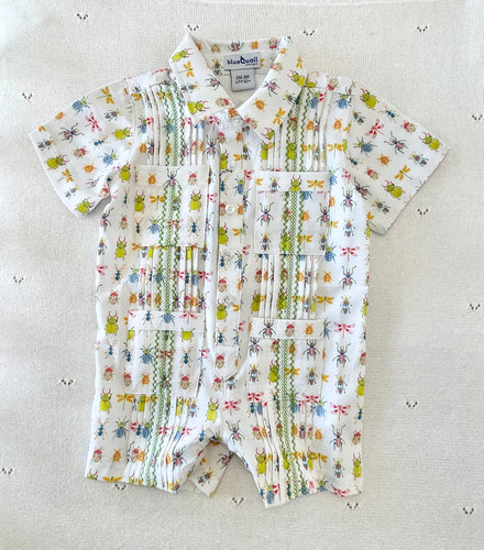 BLUE QUAIL   SHORT SLEEVE ROMPER GUAYABERA BEETLES