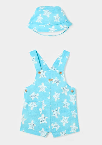 MAYORAL NEWBORN DUNGAREE WITH BUCKET HAT SET | CAPRI