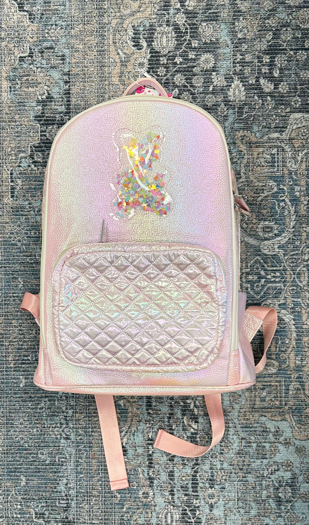 BARI LYNN CONFETTI  BEAR  BACKPACK | IRIDISCENT PINK