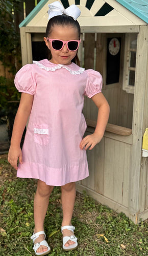 LULLABY SET 1956 POCKET DRESS PINK MINI GINGHAM