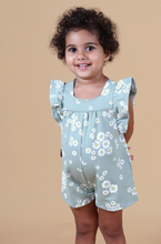 Load image into Gallery viewer, FLORAL RUFFLE ROMPER SAGE | TINY TRIBE