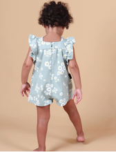Load image into Gallery viewer, FLORAL RUFFLE ROMPER SAGE | TINY TRIBE