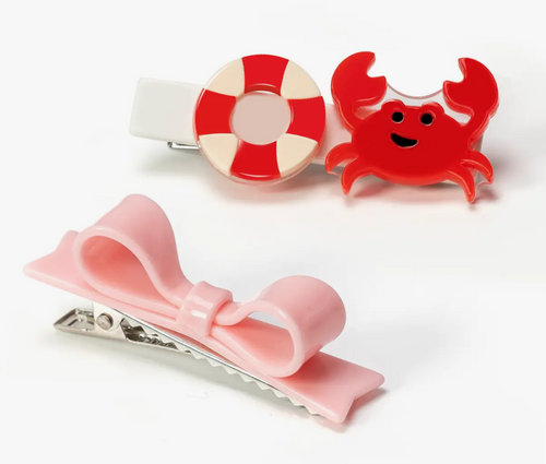 CRAB AND BOWTIE ALLIGATOR CLIP