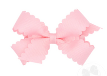 Load image into Gallery viewer, MINI SCALLOPED EDGE GROSSGRAIN HAIRBOW RED | MORE COLORS