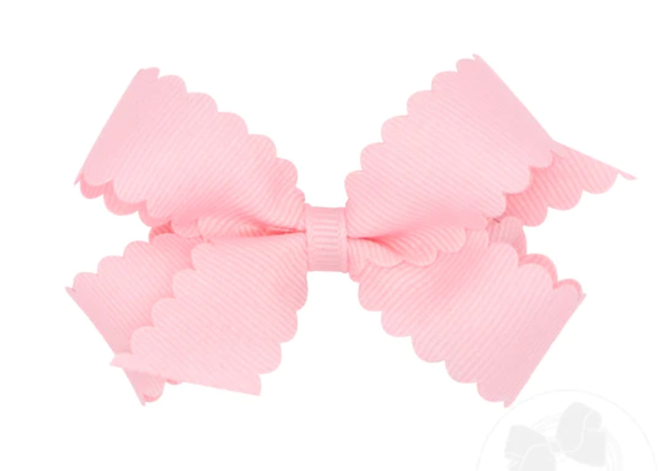 MINI SCALLOPED EDGE GROSSGRAIN HAIRBOW RED | MORE COLORS