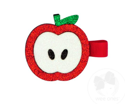 LAYERED GLITTER APPLE HAIR CLIP | WEE ONES