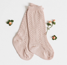 Load image into Gallery viewer, LACE KNEE HIGH SOCKS | LITTLE LOVE BUG