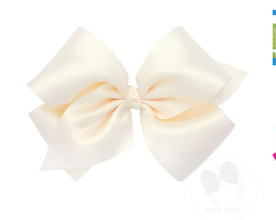 KING FRENCH SATIN HAIRBOW ECRU | MORE COLORS | WEE ONES