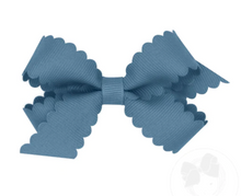 Load image into Gallery viewer, MINI SCALLOPED EDGE GROSGRAIN FALL HAIR BOW
