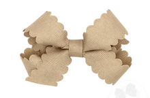 Load image into Gallery viewer, MINI SCALLOPED EDGE GROSGRAIN FALL HAIR BOW