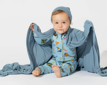 Load image into Gallery viewer, OASIS TEAL BAMBOO SWADDLE AND BEANIE SET