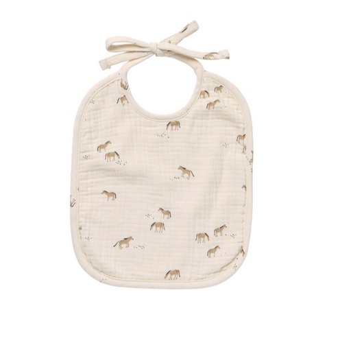 WOVEN TIE BIB || HORSES || QUINCY MAE