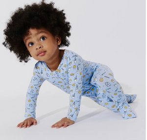 MILK AND COOKIES BLUE BAMBOO CONVERTIBLE FOOTIE