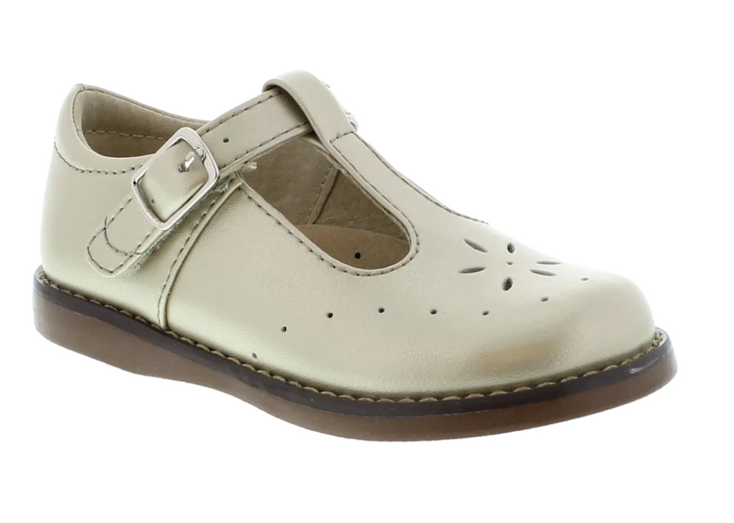 FOOTMATES SHERRY  T STRAP PEARL PEALIZED SHOES