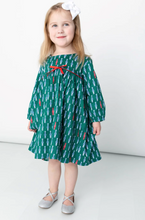 Load image into Gallery viewer, NUTCRAKERS GREEN RED EMPIRE DRESS