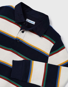 MAYORAL LONG SLEEVE AND STRIPES POLO