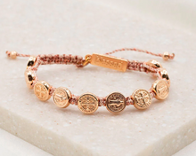 Load image into Gallery viewer, BENEDICTINE BLESSING BRACELET | ROSE GOLD