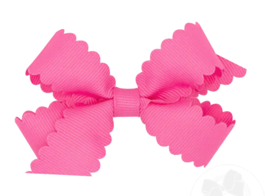 WEE ONES _MINI SCALLOPED EDGE HAIR BOWS _SPRING2024