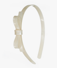 Load image into Gallery viewer, THIN BOW HEADBAND PEARL WHITE | MORE COLORS BY LILIES &amp; ROSES|