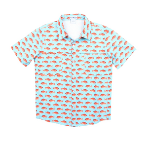 RED SNAPPER SHORT SLEEVE SHIRT BOY AND MEN SIZES | BLUE QUAIL CLOTHING CO