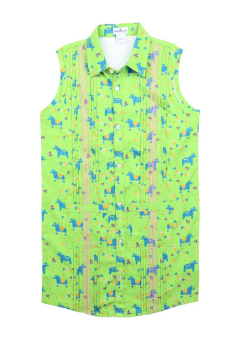 BLUE QUAIL GUAYABERA FIESTA SLEVELESS DRESS