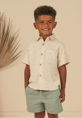 COLLARED SHORT SLEEVE SHIRT PALM | RYLEE & CRU ON SALE