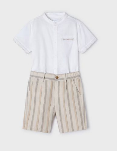 MAYORAL BOY BERMUDA SET STRIPED IN RAFIA  | 3283