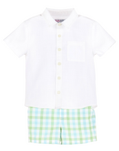 Load image into Gallery viewer, SOPHIE AND LUCAS PASTEL PLAID BOY SHORT SET | BABY &amp; TODDLER