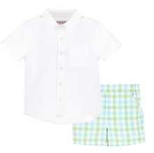 Load image into Gallery viewer, SOPHIE AND LUCAS PASTEL PLAID BOY SHORT SET | BABY &amp; TODDLER