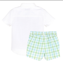 Load image into Gallery viewer, SOPHIE AND LUCAS PASTEL PLAID BOY SHORT SET | BABY &amp; TODDLER