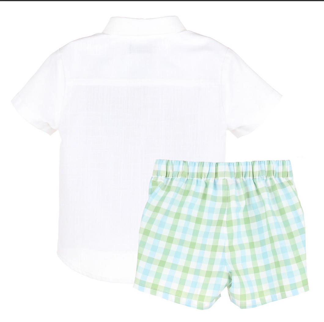 SOPHIE AND LUCAS PASTEL PLAID BOY SHORT SET | BABY & TODDLER