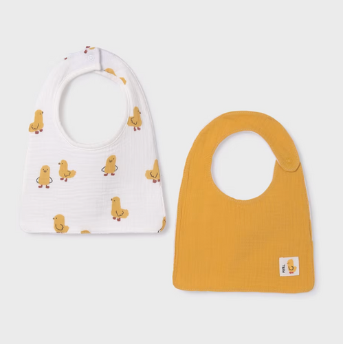 MAYORAL NEW BORN  2 PACK GAUZE BIBS BETTER COTTON
