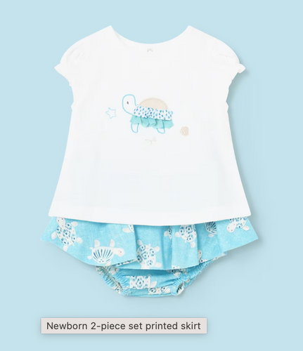 MAYORAL NEWBORN BABY 2 PC PRINTED SKIRT | CAPRI
